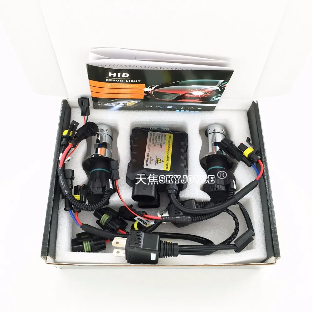 

55W 12V H4 HID Kit 6000K H4-3 high low beam hid xenon kit 2 ballasts + 2 bulbs+ 2 cables