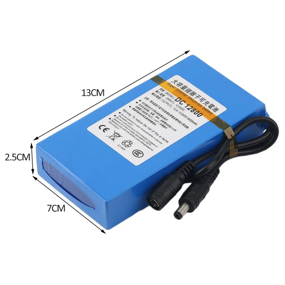 DC 12 V 8000 MAH литий-ионная сверхмощная перезаряжаемая батарея над зарядкой Защитная резервная литий-ионная батарея для камеры видеонаблюдения