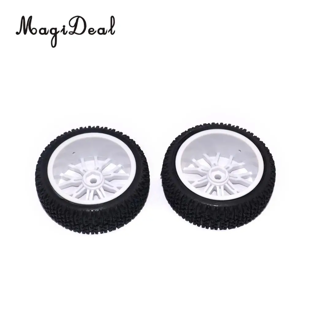 MagiDeal 2Pcs Rubber 1/16 Rally Tire Off-Road Car Tires Tyre Wheel for RC HPI HSP Hobao Savage ZD Racing LRP Wltoy