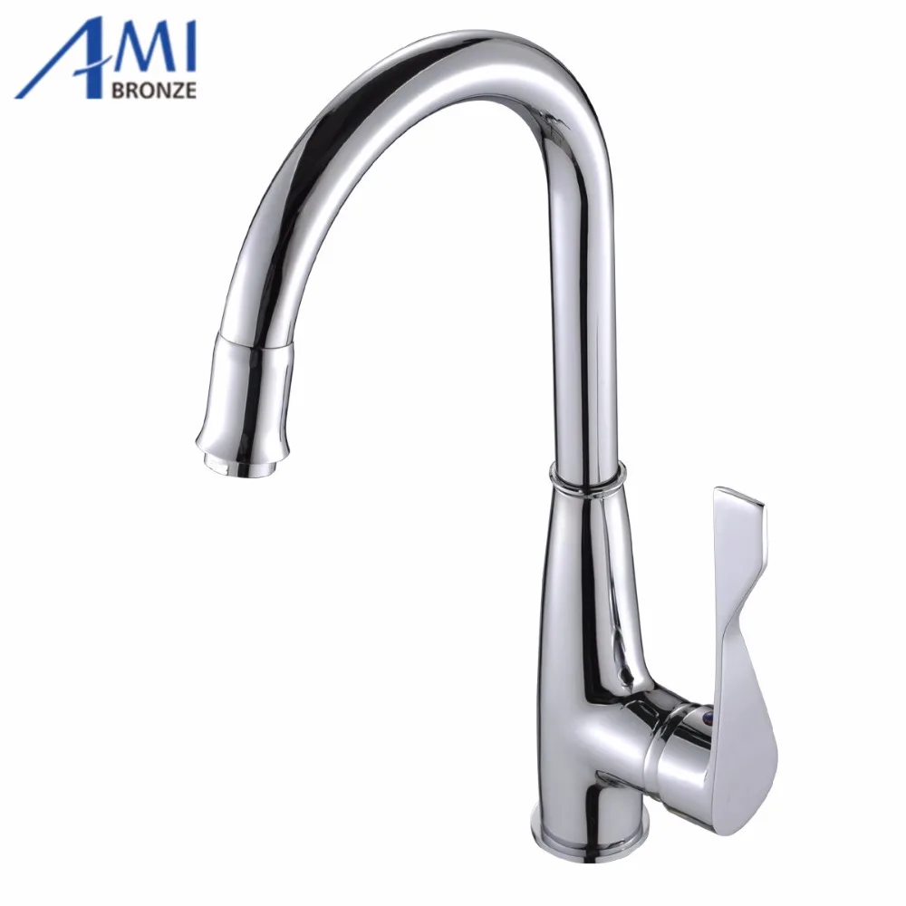 swivel faucet chrome brass big bend kitchen sink faucet vegetables basin bathroom mixer tap