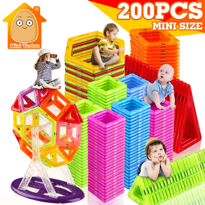 MiniTudou New 200pcs Mini Magnetic font b Blocks b font Building Construction font b Blocks b