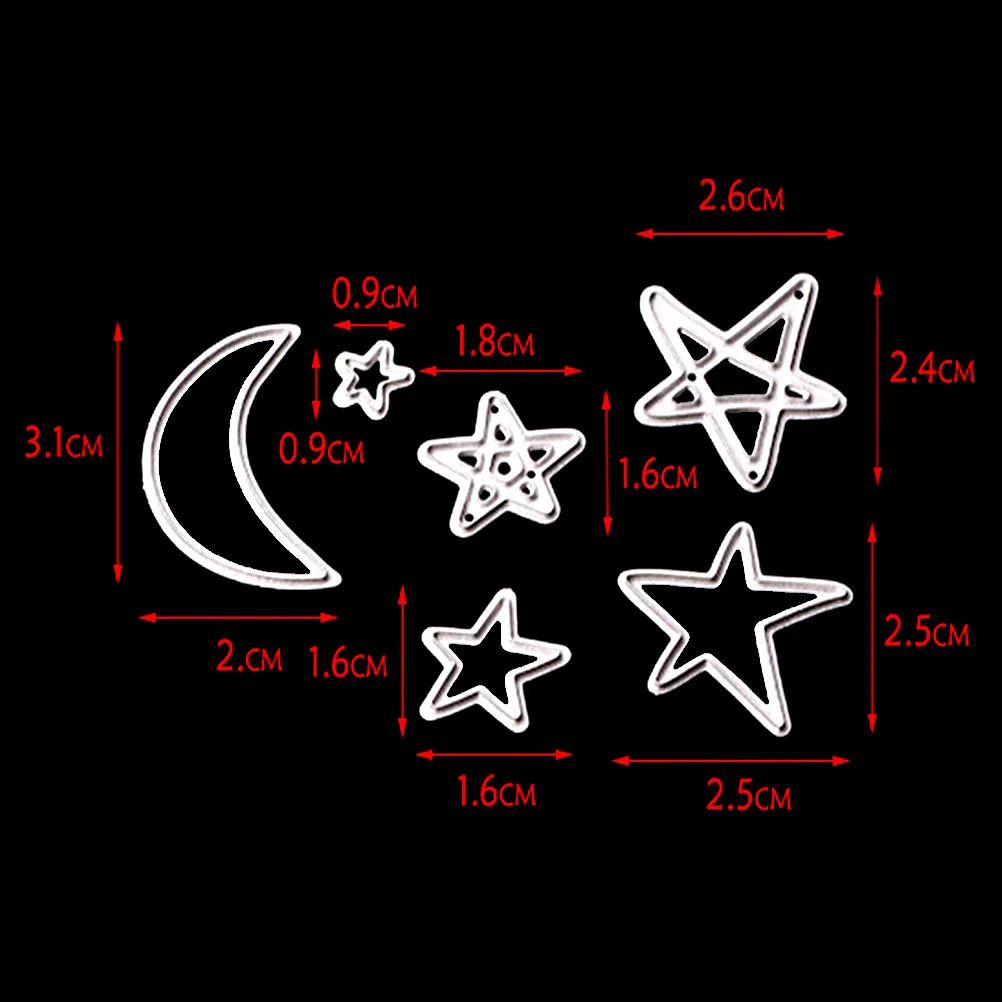 6 шт./компл. Звезда Луна ручная работа под заказ углеродный острый Металл Сталь резка альбом фотоальбом художественная карта штампы Скрапбукинг