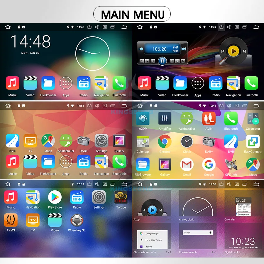 Best Car Multimedia Player Octa Core 7" Android 8.0 DAB+ Autoradio double din GPS NAVI Bluetooth 4G WiFi RDS OBD2 DVR Radio DVT-IN 3