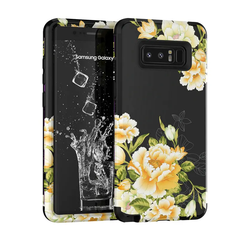 Защитный чехол 360 для Samsung Galaxy Note 8 Note8 с цветком 3 в 1 жесткая задняя крышка из