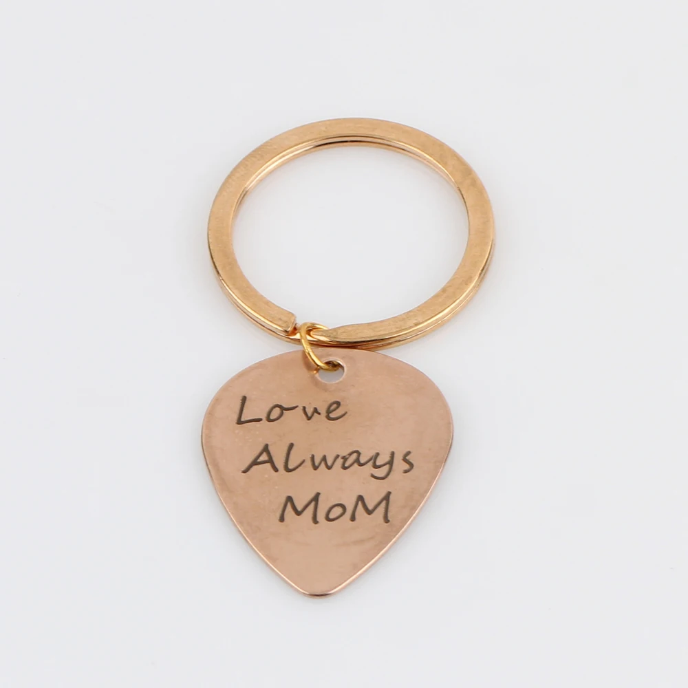 &quotLove Always MOM&quot брелок на ключи в форме буквы сердце гитара выбирает Брелок