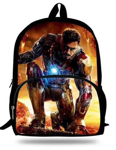 16-дюймовый шпилька Детский Школьный рюкзак с изображением Железного человека для ребенка От 7 до 13 лет; детские школьные сумки для мальчиков рюкзак Супермена Mochila Infantil