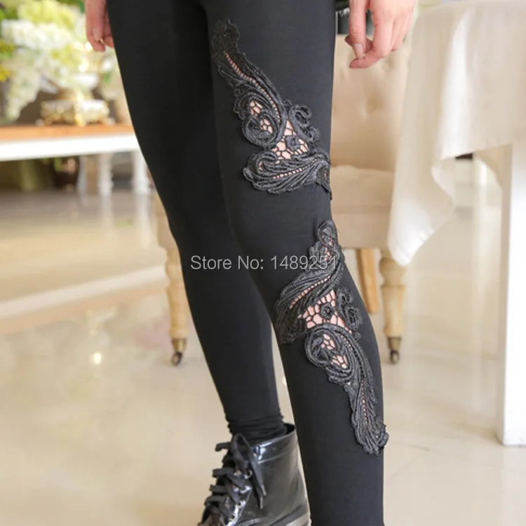 Buy New Fashion Printed Flower Solid Slim Leggings