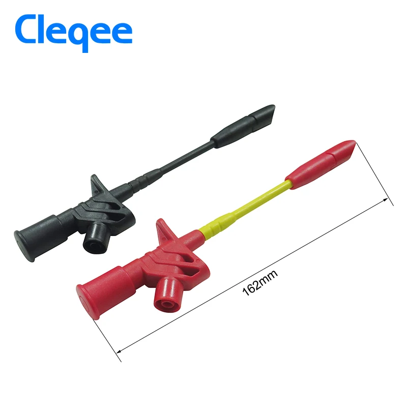 Cleqee P5005 2 шт. 10A профессиональный пирсинг иглы тестовые зажимы мультиметр тест ing зонд крюк с 4 мм разъем