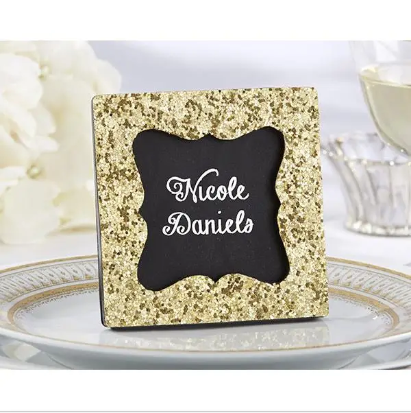 50Pcs Sparkle And Shine Silver Gold Glitter Frame Favor For Wedding