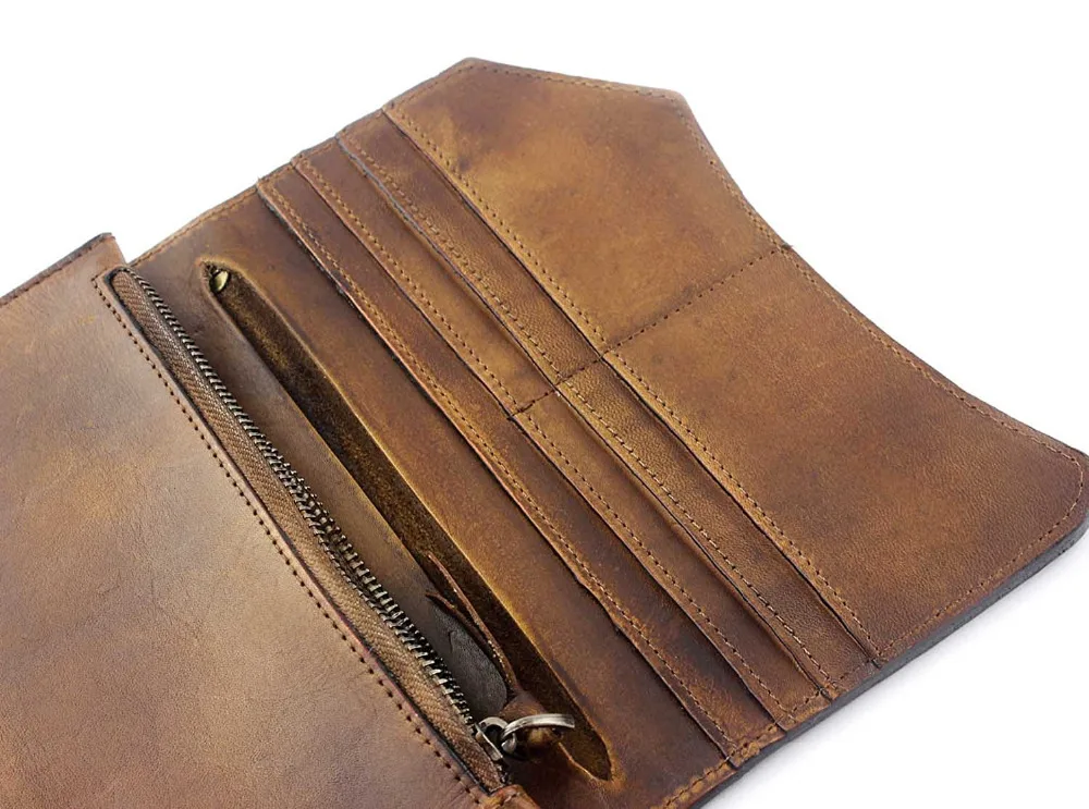 Мужской винтажный байкерский кошелек из кожи с цепочкой|wallet purse|wallet walletmen money purse |