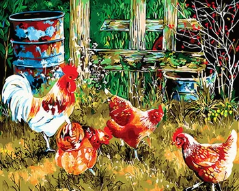 

Frameless diy paintings by numbers paint by number for home decor PBN for living room 4050 cm cock