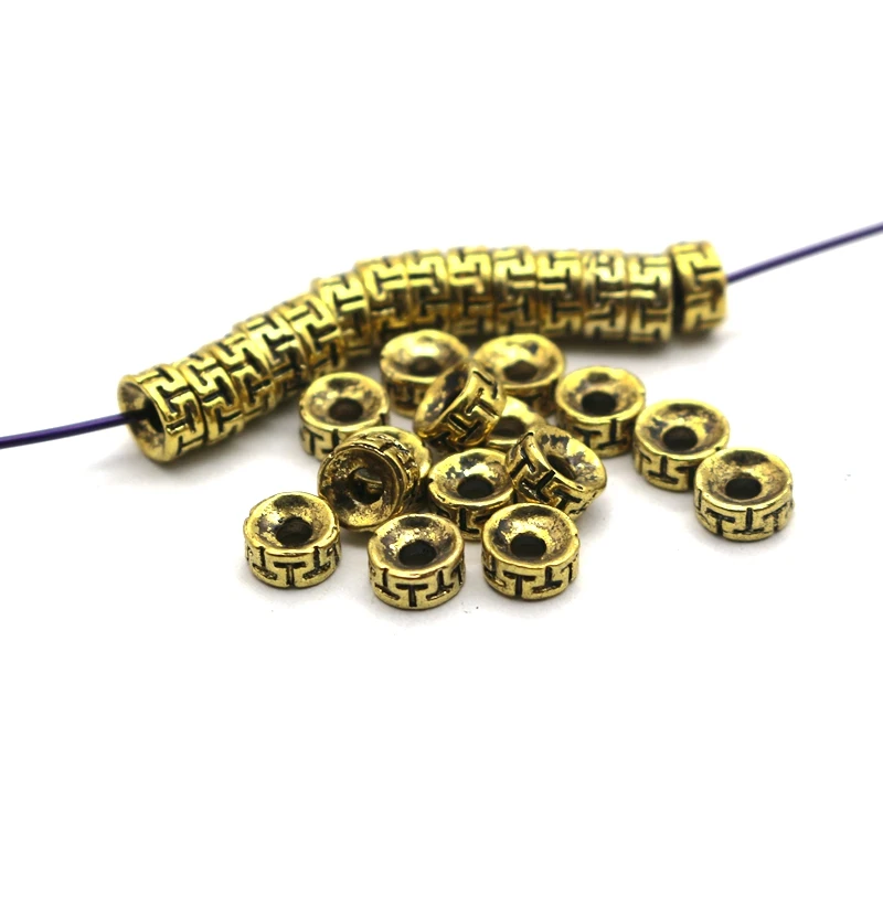 

50 pcs / lot Spacer Beads DIY Jewelry 8mm Tibetan Vintage Silver Cord