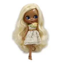 Ледяная фабрика blyth кукла игрушка золотистые светлые волосы сторона пробор темная кожа суставы тела bjd 30 см