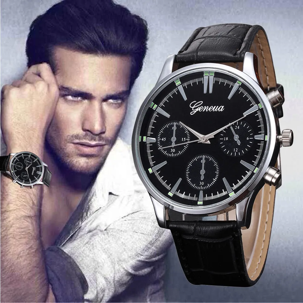 

AAA Luxury men's Watches 1PC Fashion New Retro Design Leather Band Analog Alloy Quartz Wrist Watch relogio masculino #0302