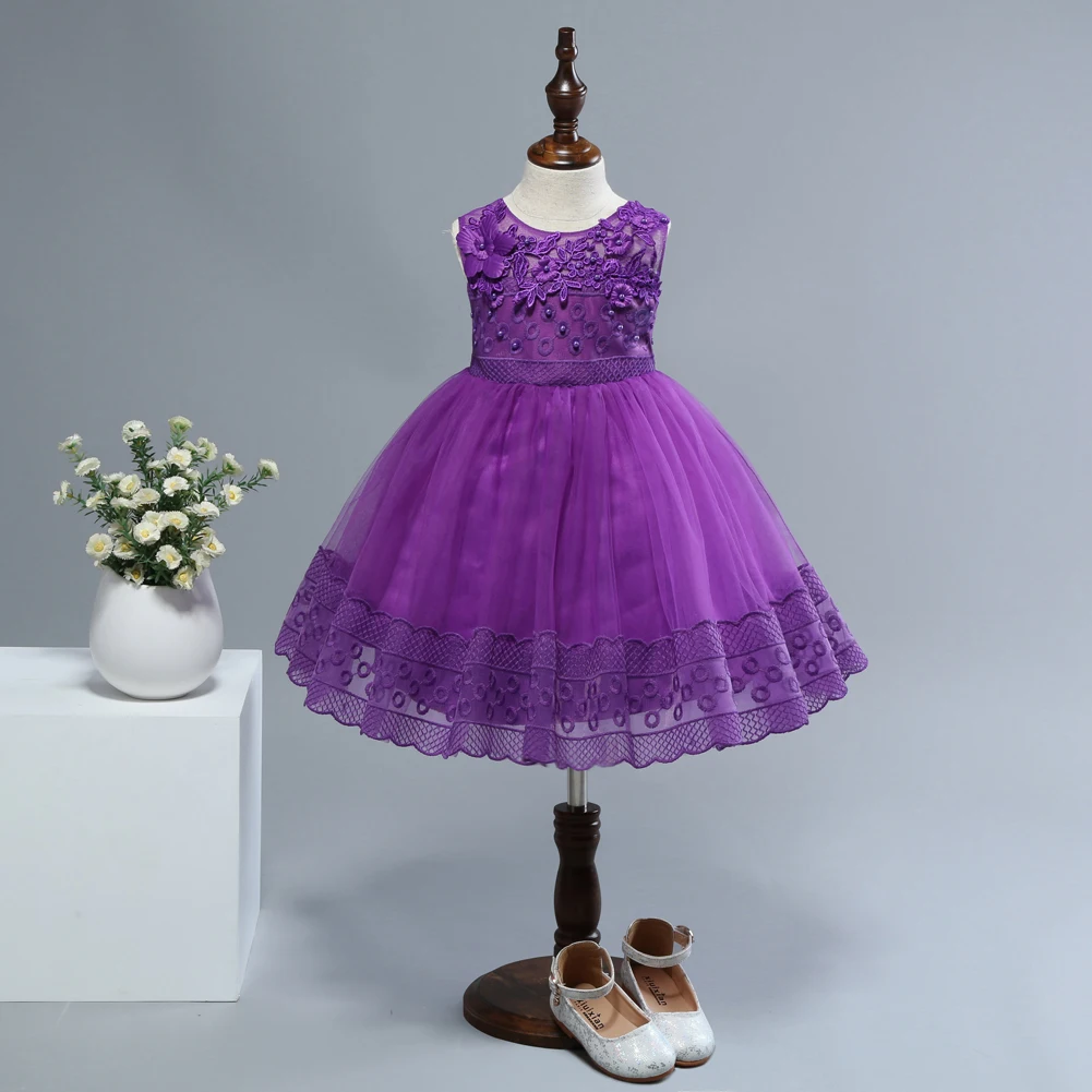 

dress girl wedding girl dress sleeveless baby girl clothes Stage performance Wedding presiding tutu dress summer girl dress