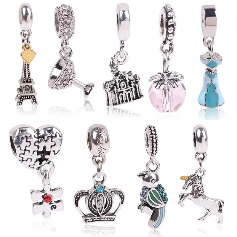 

DIY Original Fit Pandora Bracelet Beads Plated Silver Love Dangle Charm Crystal Four-clover ,Wish Star Beads Cute Lovely Beads