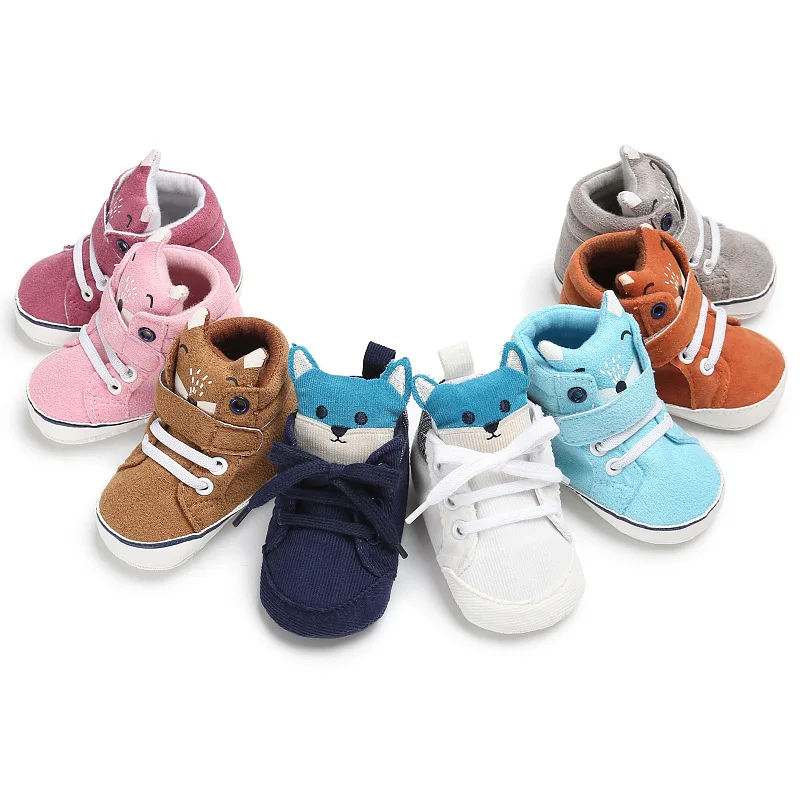 Animals Baby Shoes Boys and Girls Cute Fox Winter Short Boots Infant Toddler First Walkers Anti Slippery Cartoon-Bebe Mix-Colors