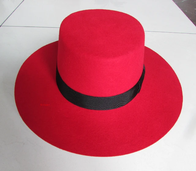 red felt fedora hat