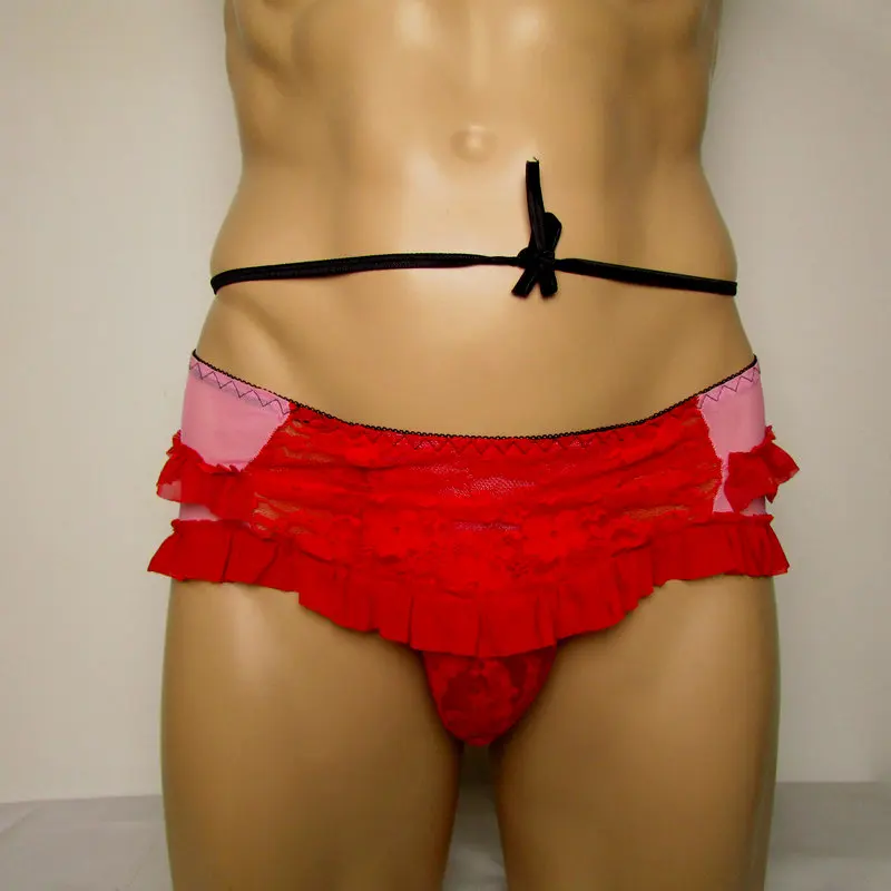 Мужская кружевная юбка sissy сексуальное нижнее белье для геев braga cuello hombre на
