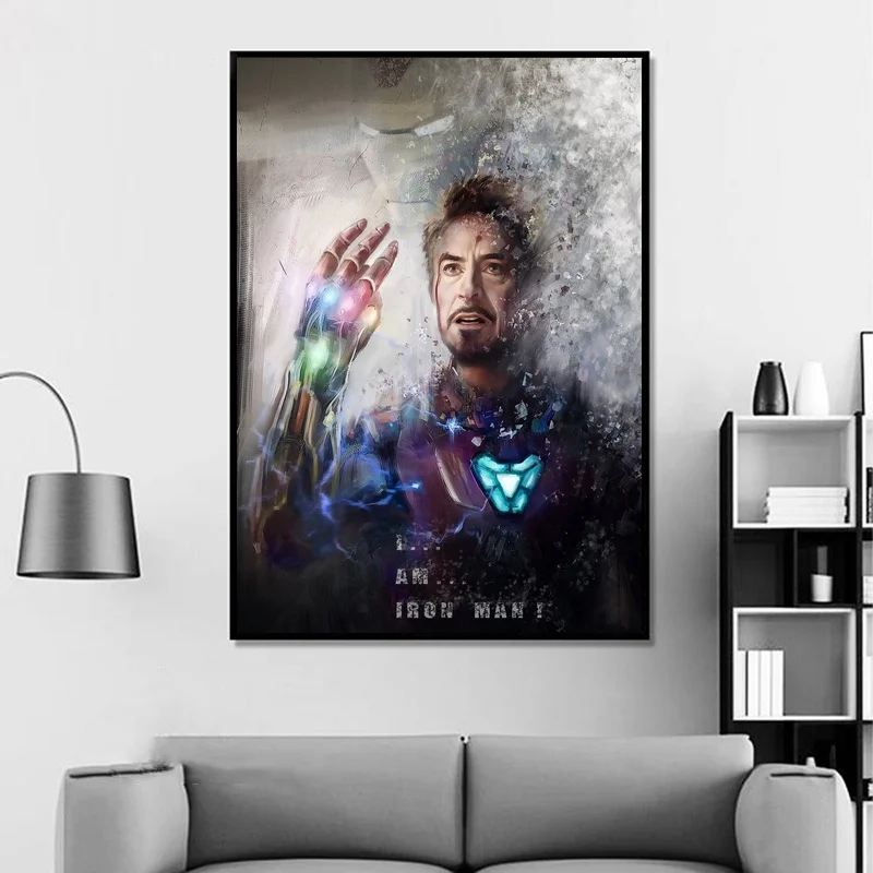 Preise Iron Man Avengers Endgame Thanos Unendlichkeit Gauntlet Film Poster Home Decor Wand Dekor Wand Kunst Cnavas Druck (Keine Rahmen)