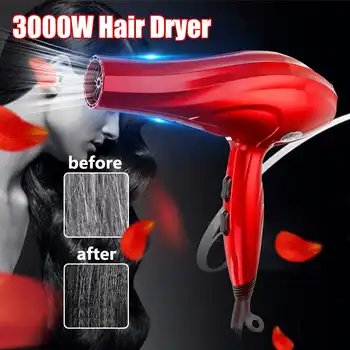 

220V 3000W Professional Electric Hair Blow Dryer Blower Hairdressing Salon Styling with Nozzles Handle Traveller Home