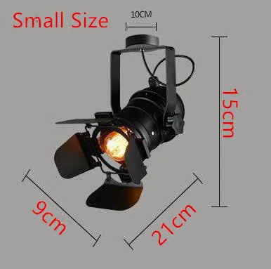 Винтажный E27 Трековый светильник Лофт промышленный Точечный светильник рельсовый светильник черный Трековый светильник для двери сарая магазин одежды магазин светильник ing светильники - Испускаемый цвет: Small Size