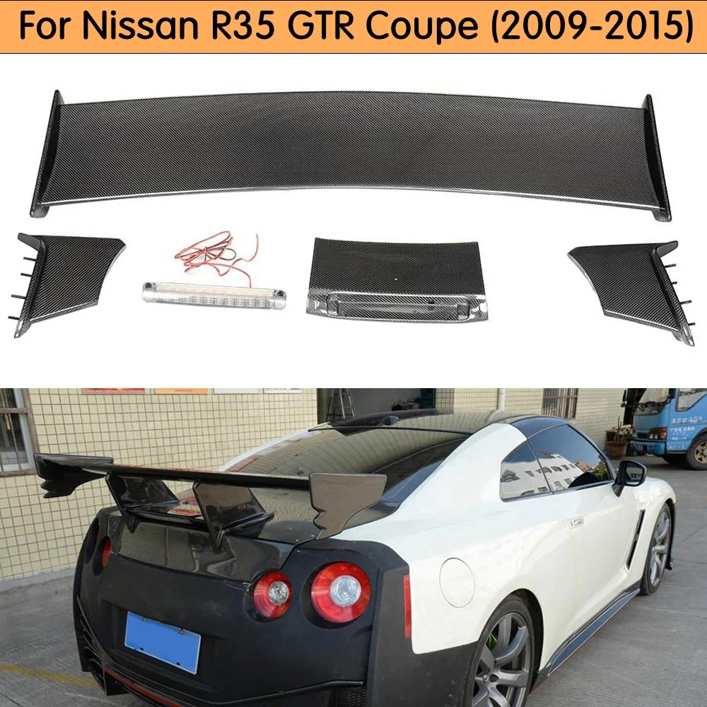 Для Nissan R35 GTR задний спойлер из углеродного волокна (в комплекте фары) GT заднее