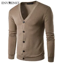 Env мужской st Мужской свитер, мужская повседневная верхняя одежда, кардиган, осенний мужской однобортный Кардиган с v-образным вырезом, свитер