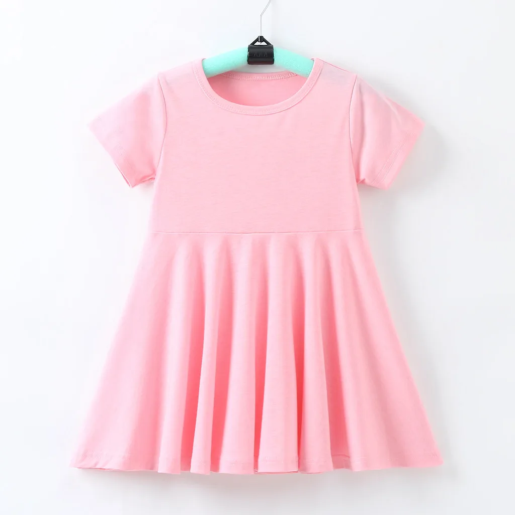 

Robe Fille 2019 Baby Girls Pink Princess Dresses Party Summer Toddler Short Sleeve Asymmetrical Hem Dress Sukienki Vestidos #BL0
