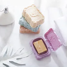 1 шт., пластиковая крышка для мыла с крышкой, водонепроницаемая, европейский стиль, резная Роза, мыльница, органайзер, аксессуары для ванной комнаты