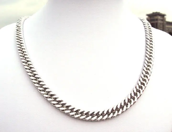 Heavy 22K SOLID WHITE GOLD FINISH THICK 