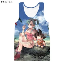 YX/брендовая одежда для девочек г., летний крутой 3d жилет с Аниме Драконий шар Z Bulma и дети Гоку напечатаны мужские топы унисекс на бретелях BX-41