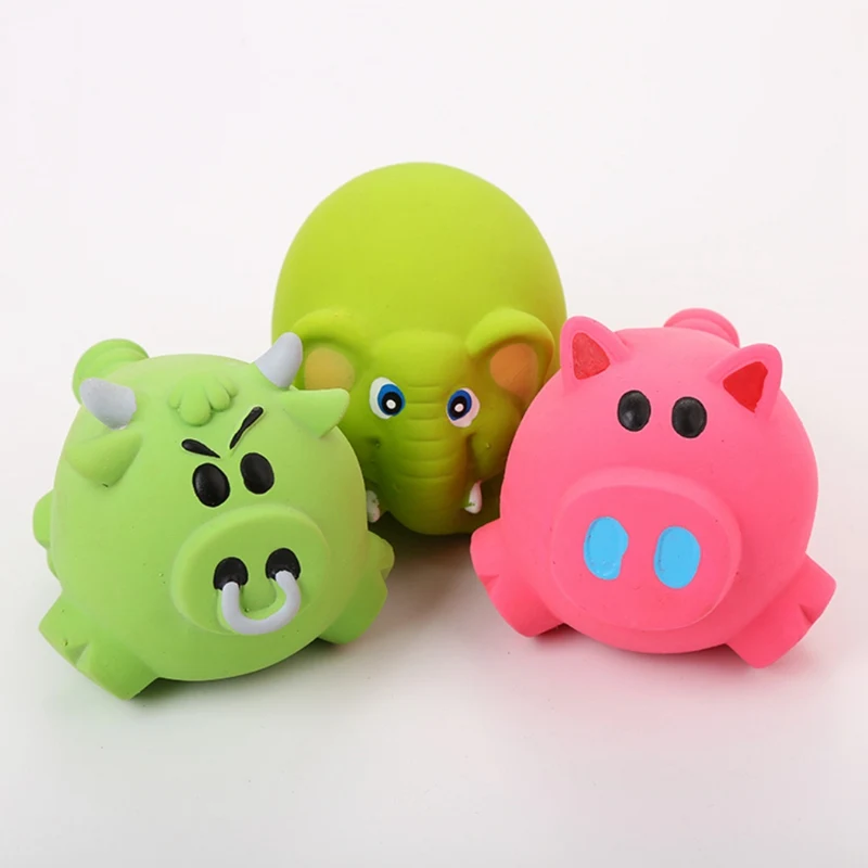 

Pet Dog Natural Latex Chew Toys Big Pig Shaped Squeaky Toy Puppy Durable Realistic Animals Toys for Solving Boredom