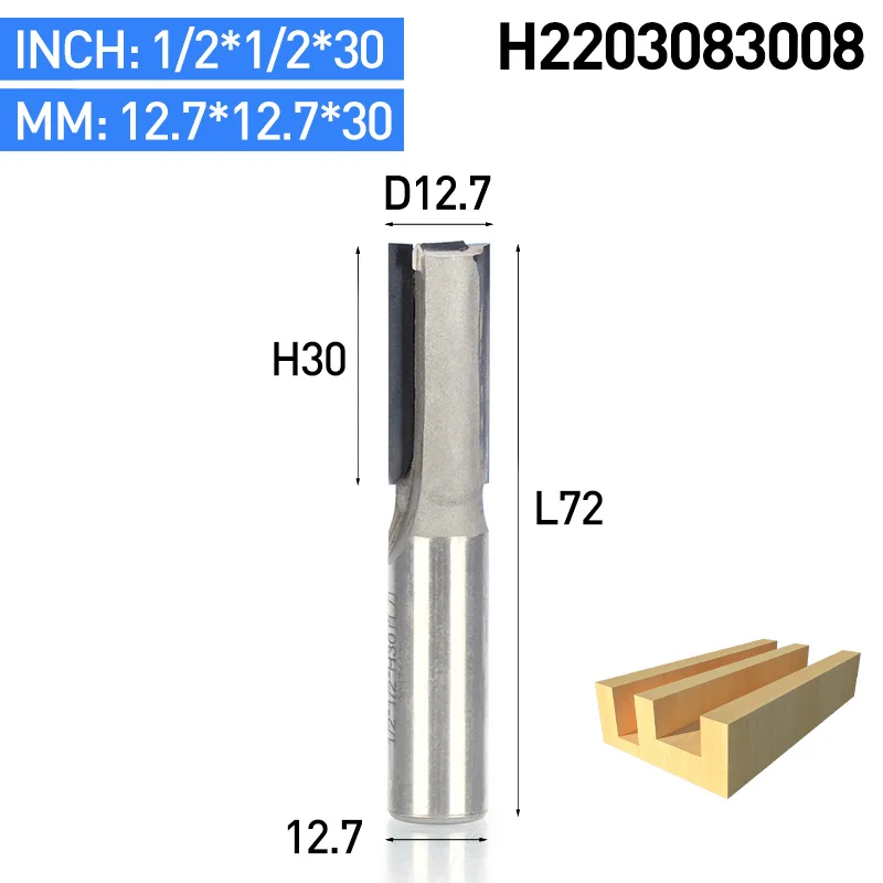HUHAO 1 шт. 1/" хвостовик алмазное CVD покрытие очистка нижней концевой фрезы деревообрабатывающий резак слоттер гравировальный инструмент PCD фрезы - Длина режущей кромки: H2203083008