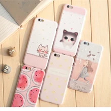 

Relief Cartoon Case For iPhone 5 5s SE 6 6s 7 8 Plus Pink Soft Silicone Covers Girl Cat Watermelon Yellow Duck Cameo Phone Shell