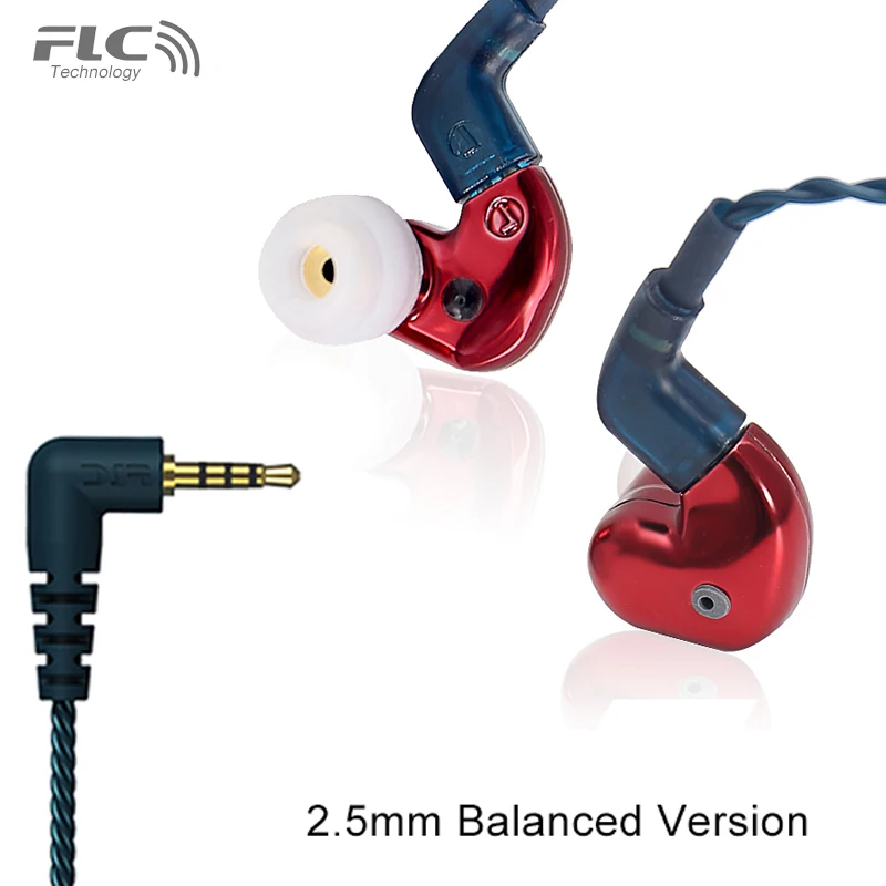 Forest FLC8S IEM HiFi гибридные наушники с тройным драйвером 2BA+ динамические наушники-вкладыши - Цвет: Red-2.5mm