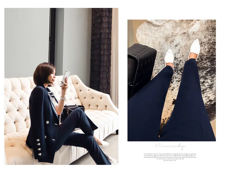 2019 г. Новые Модные женские однотонные узкие брюки темперамент Тонкий костюм высокое качество работы винтажные элегантные офисные женские