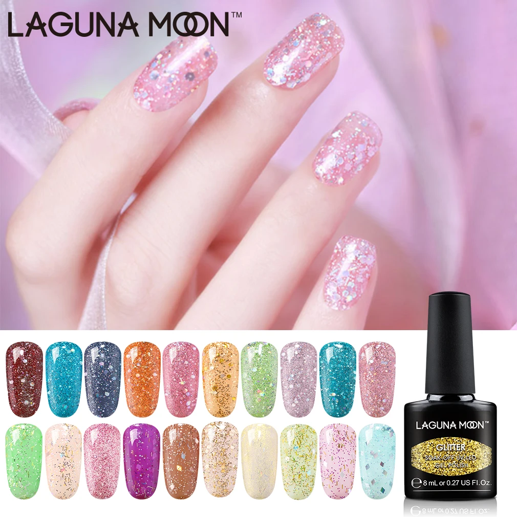 Lagunoon Новый Блестящий УФ-гель для ногтей Дизайн DIY Звездный Платиновый эффект лак |
