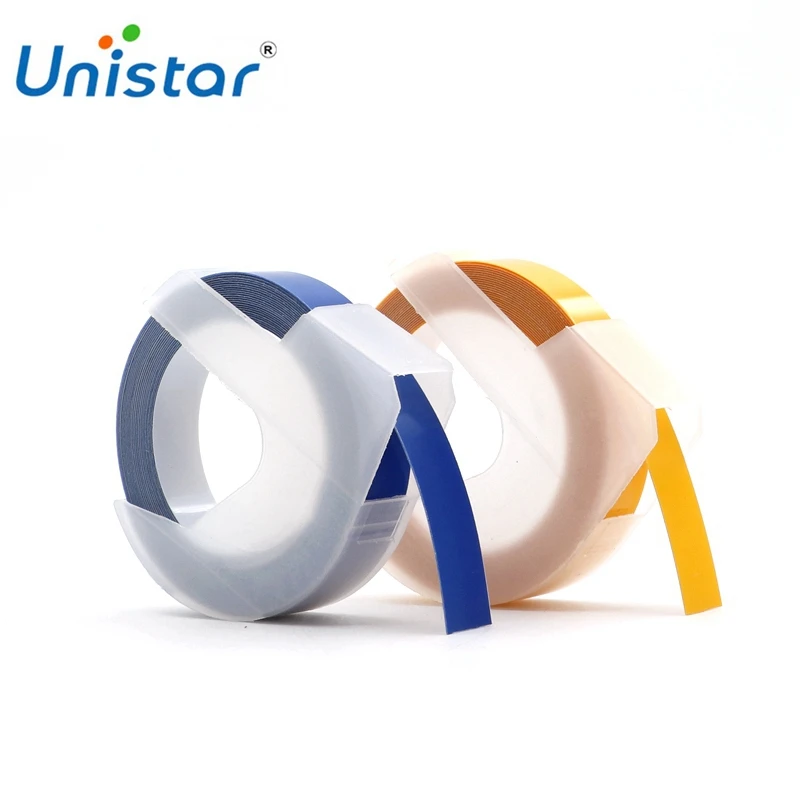 Unistar 2pcs 3D Embossing Plastic Tape 9mm*3m Mixed Color 520109 Compatible for Dymo Label Makers 154000 12966 | Компьютеры и офис