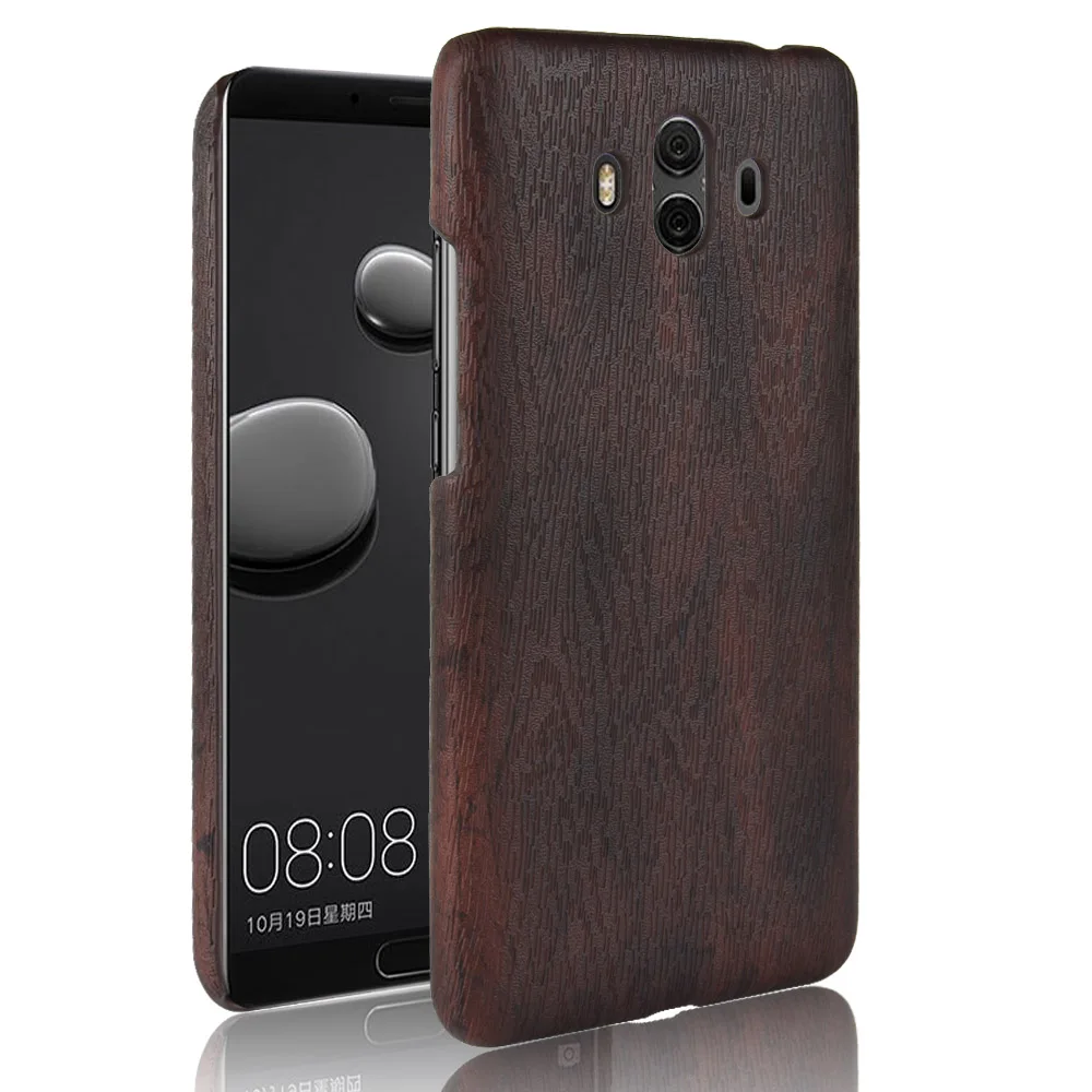 

Mate 10 lite Hard Leather Retro wood grain Phone Case For Huawei Mate 10 20 X Pro Case Back Cover Fundas Coque