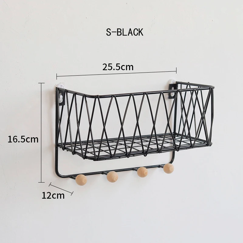 Скандинавские железные настенные держатели, кухонная полка, домашняя настенная вешалка в качестве украшения, ключи, крючки, одно слово, перегородка, стеллаж для хранения, рамка, Органайзер - Цвет: 1
