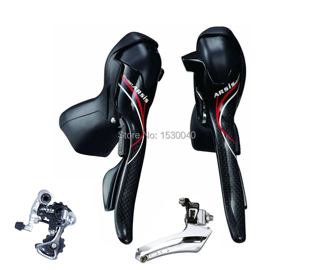 Best price at $232 Cheap microshift SB-R402C Shifters 10 Speed Double Set Derailleur FD-R82,RD-R67SC ARSIS Carbon Road Bike Group Compatible for Shimano