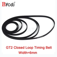 3D Printer Parts GT2 Closed Loop Timing Belt Rubber 2GT 6mm110 112 122 158 200 280 300 400 610 852 1220mm Synchronous Belts Part
