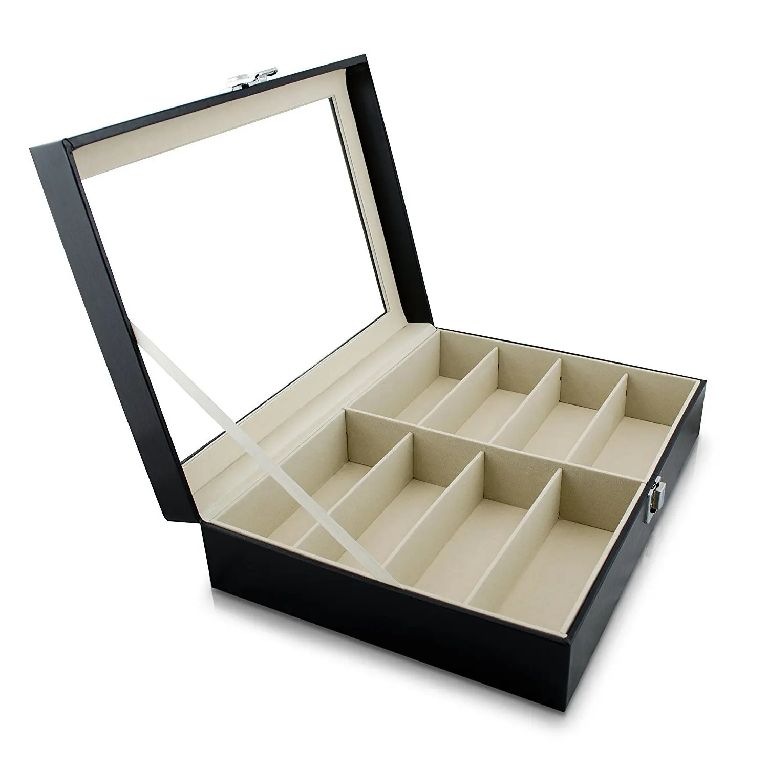 Eyeglass Sunglass Storage Box Imitation Leather Glasses Display Case Storage Organizer Collector 8 Slot organizer storage box