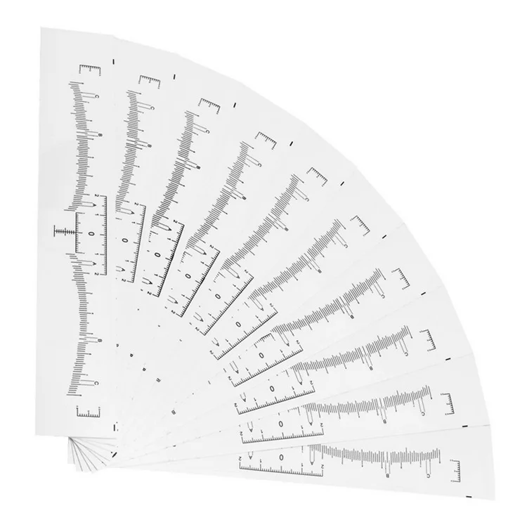 10 шт. одноразового использования, для микроблейдинга точный линейка для татуировки накладки-шаблоны Перманентный макияж tebori бровей инструменты для моделирования измерения