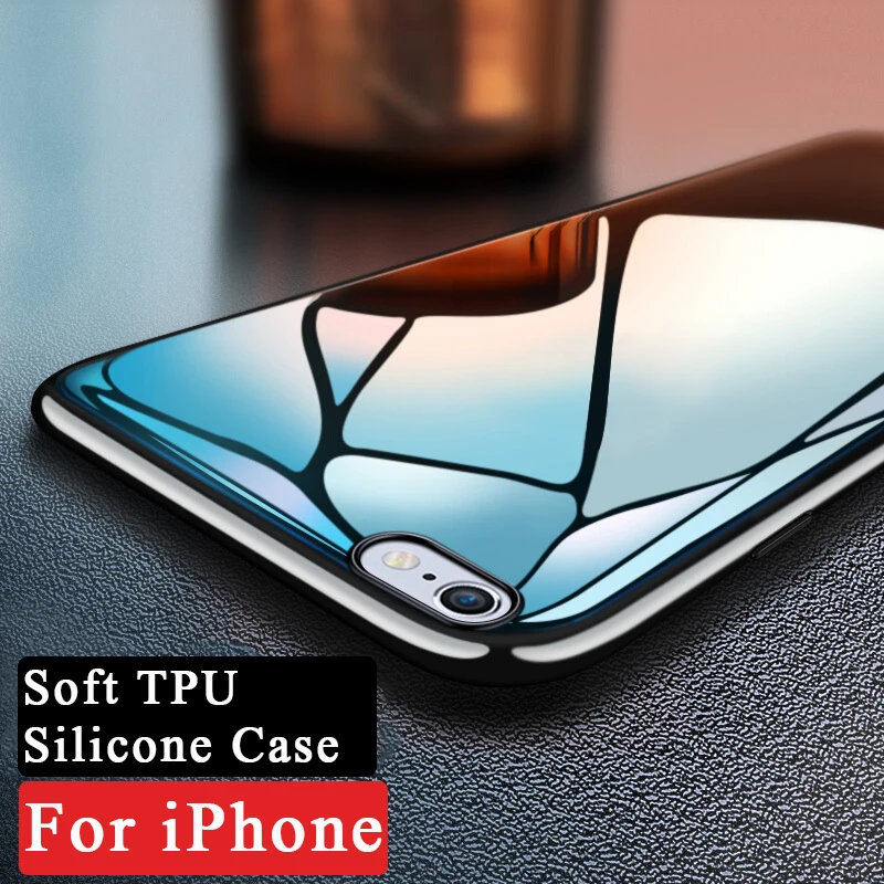 

Soft TPU Silicone Case For iPhone X SE 6 6S 7 8 Plus 5 5S XR XS Max XR Transparent Clear Cover Thin Shockproof Phone Shells Case