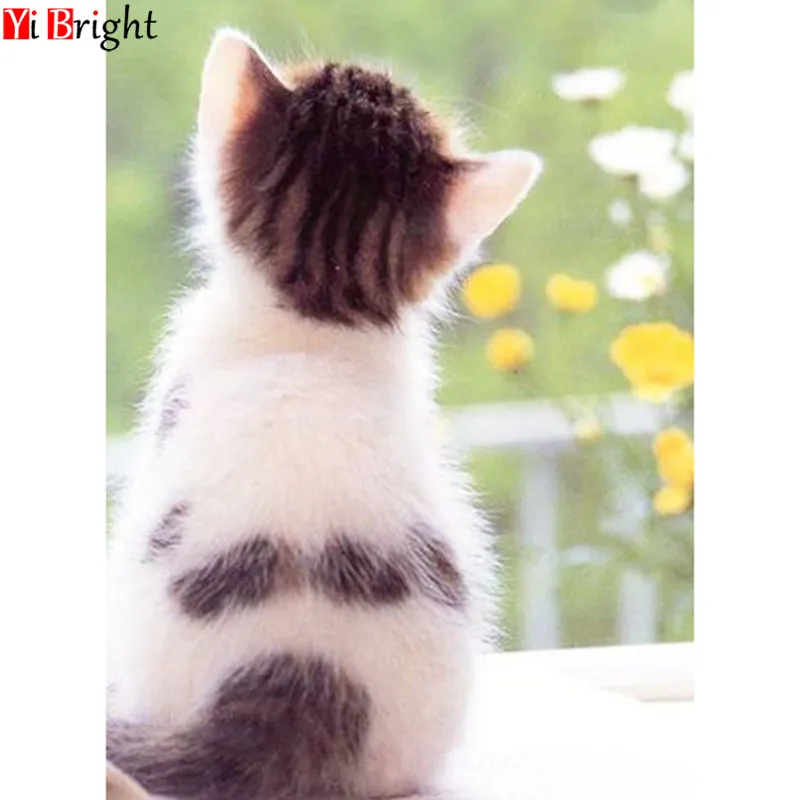

5D DIY Full Square Diamond Painting Cross Stitch cute cat 3D Diamond Embroidery Rhinestone Mosaic Home Decoration XY1
