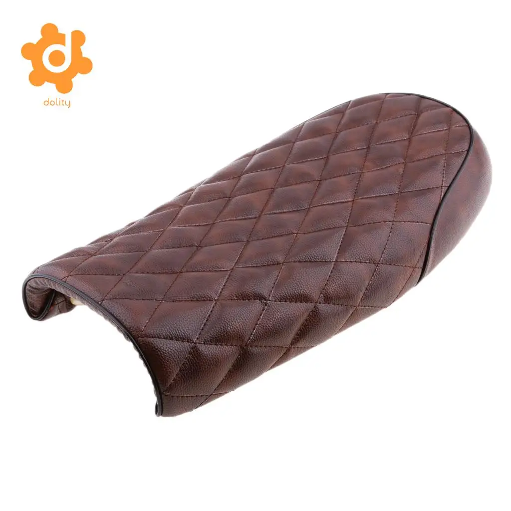 dolity Universal Brat Diamond Flat Cafe Racer Seat Vintage Motorcycle Saddle Black