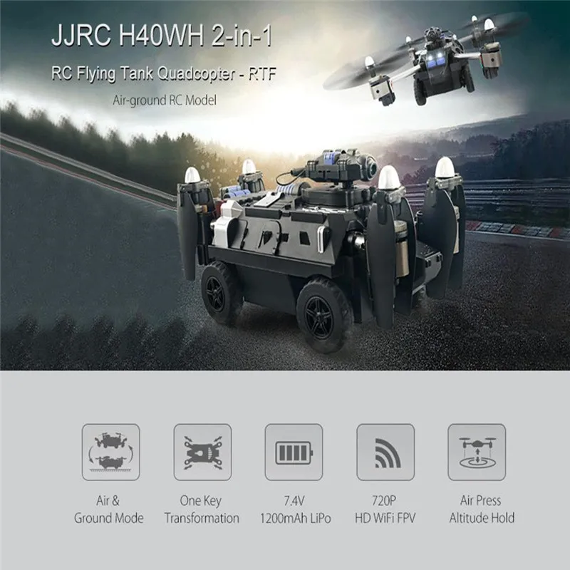 JJRC H40WH wifi FPV Дрон с камерой 200 Вт Радиоуправляемый квадрокоптер Танк 2 4G 4CH 6Aixs Gyro