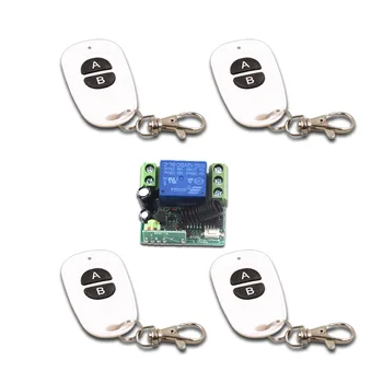 

DC12V Mini RF Wireless Remote Control System 4 Transmitter +1Receiver for Household Smart Remote Control 315/433MHZ